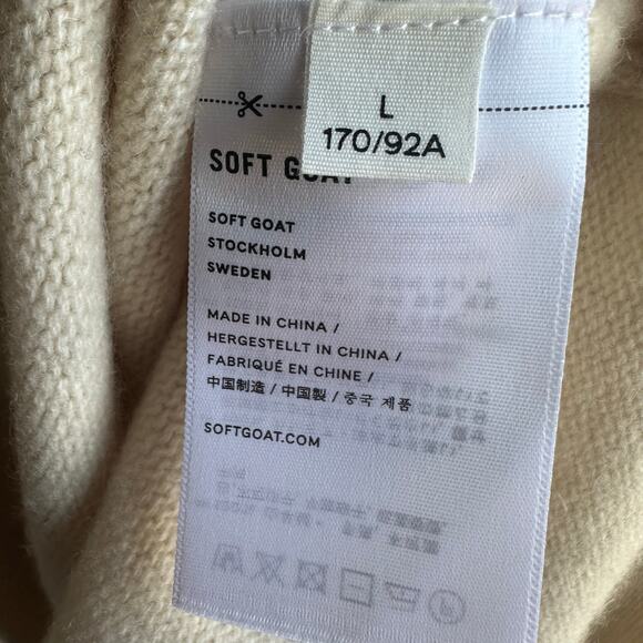 Soft Goat Chunky T-Shirt Cashmere Sweater in Feather White NWT - Picture 7 of 11